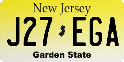 NJ license plate J27EGA