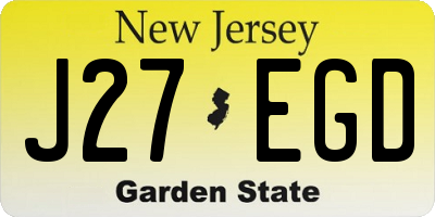 NJ license plate J27EGD