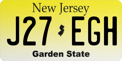 NJ license plate J27EGH