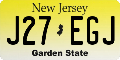 NJ license plate J27EGJ