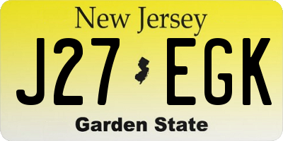 NJ license plate J27EGK