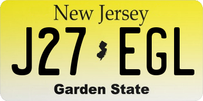 NJ license plate J27EGL