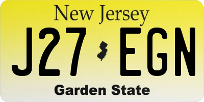 NJ license plate J27EGN