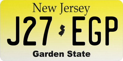 NJ license plate J27EGP