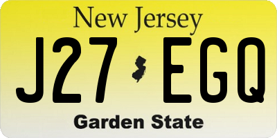 NJ license plate J27EGQ
