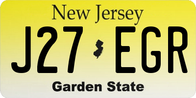 NJ license plate J27EGR