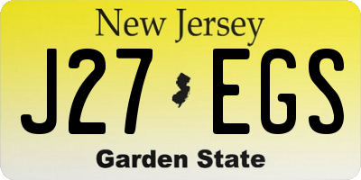 NJ license plate J27EGS