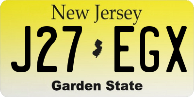 NJ license plate J27EGX