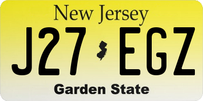 NJ license plate J27EGZ