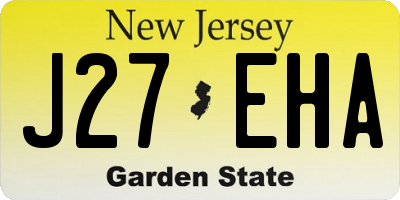 NJ license plate J27EHA