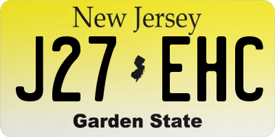 NJ license plate J27EHC