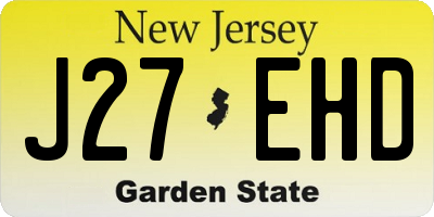 NJ license plate J27EHD
