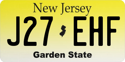 NJ license plate J27EHF