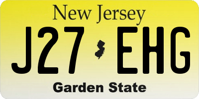 NJ license plate J27EHG