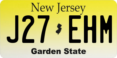 NJ license plate J27EHM