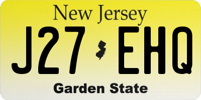 NJ license plate J27EHQ