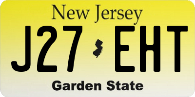 NJ license plate J27EHT