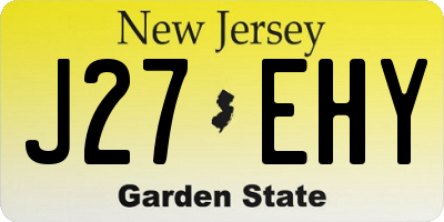 NJ license plate J27EHY