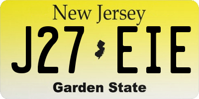 NJ license plate J27EIE