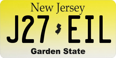 NJ license plate J27EIL
