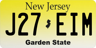 NJ license plate J27EIM