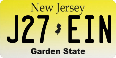 NJ license plate J27EIN