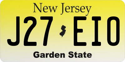 NJ license plate J27EIO