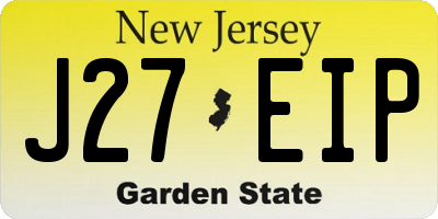 NJ license plate J27EIP