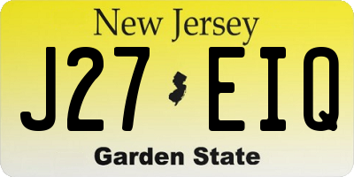 NJ license plate J27EIQ