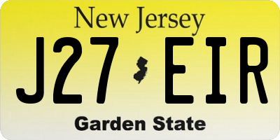 NJ license plate J27EIR