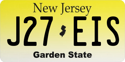 NJ license plate J27EIS