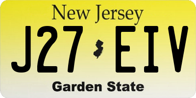 NJ license plate J27EIV