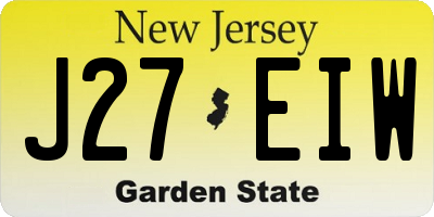 NJ license plate J27EIW
