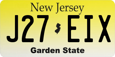 NJ license plate J27EIX