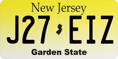NJ license plate J27EIZ