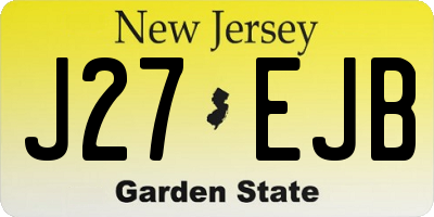 NJ license plate J27EJB