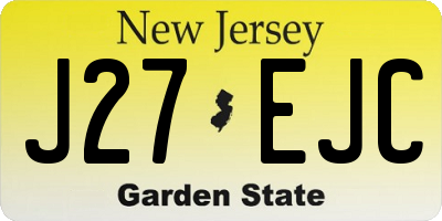 NJ license plate J27EJC