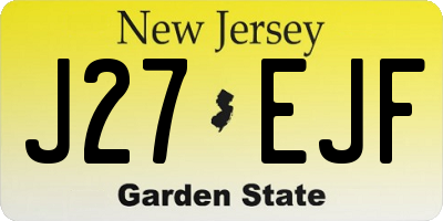 NJ license plate J27EJF