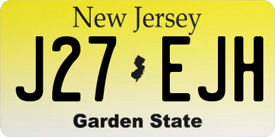 NJ license plate J27EJH