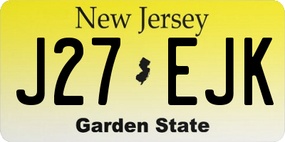 NJ license plate J27EJK