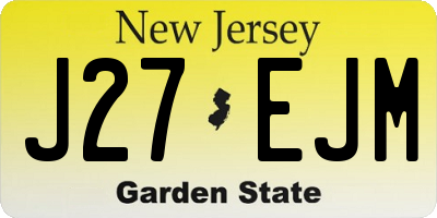 NJ license plate J27EJM