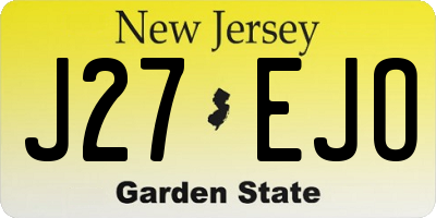 NJ license plate J27EJO