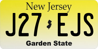 NJ license plate J27EJS