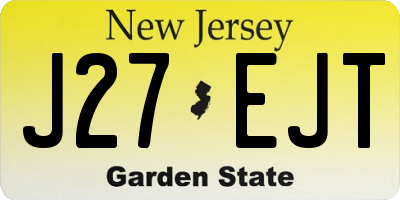 NJ license plate J27EJT