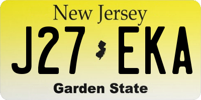 NJ license plate J27EKA
