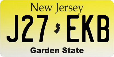 NJ license plate J27EKB