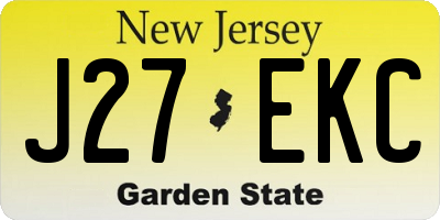 NJ license plate J27EKC