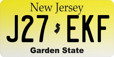 NJ license plate J27EKF