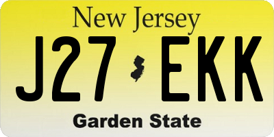 NJ license plate J27EKK