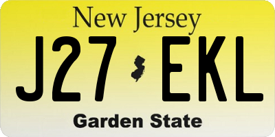 NJ license plate J27EKL